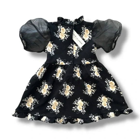 Janie and Jack Black Floral Dress - Picture 2 of 4